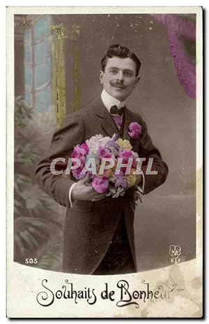 Bild des Verkufers fr Carte Postale Ancienne Souhaits de Bonheur Homme zum Verkauf von CPAPHIL