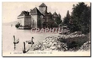 Imagen del vendedor de Carte Postale Ancienne Chteau de Chillon Cote sud Est Cygnes a la venta por CPAPHIL