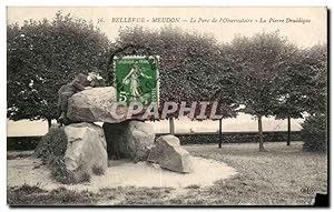 Carte Postale Ancienne Bellevue Meudon Le Parc De L'Observtoire La pierre druidique Druide