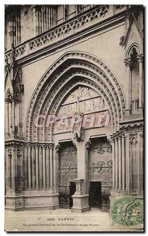 Seller image for Carte Postale Ancienne Vannes Le Grand Portail De La Cathedtale Saint Pierre for sale by CPAPHIL