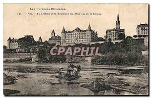Seller image for Carte Postale Ancienne Pau Le Chteau et Le Boulevard du Midi vue de la Saligue for sale by CPAPHIL