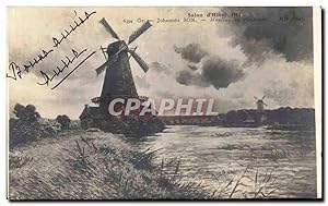 Bild des Verkufers fr Carte Postale Ancienne Salon D'hiver 1913 Johannes Son Moulins en Hollande zum Verkauf von CPAPHIL