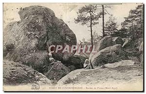 Carte Postale Ancienne forêt de Fontainebleau Rocher de Plutus Mont Aigu