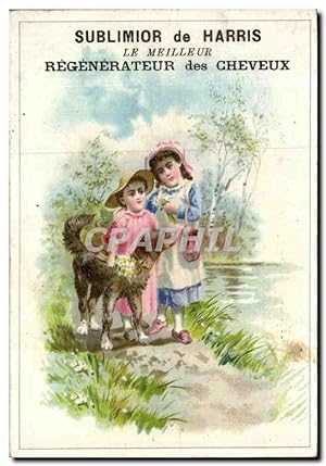 Seller image for Chromo Sublimor de Harris Enfants et chien La Rochelle M Bireau Coiffeur Parfumeur Rue Chaudrier for sale by CPAPHIL