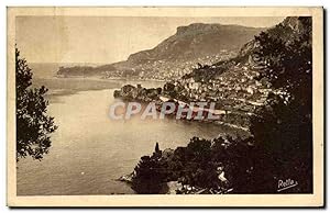 Carte Postale Ancienne la Principauté de Manaco vue de Roquebrune