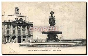 Bild des Verkufers fr Carte Postale Ancienne Bordeaux Fontaine Des Trois Grces zum Verkauf von CPAPHIL