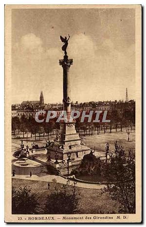 Bild des Verkufers fr Carte Postale Ancienne Bordeaux Monument Des Girondins zum Verkauf von CPAPHIL