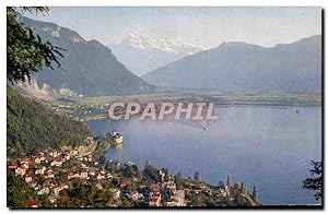 Bild des Verkufers fr Carte Postale Moderne Territet Le Chteau De chillon Et Les Dents Du Midi zum Verkauf von CPAPHIL