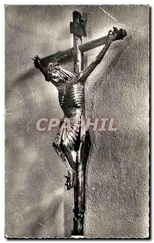 Carte Postale Ancienne Perpignan Le Devot Christ remarquable sculpture en bois