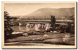 Carte Postale Ancienne Hendaye Le Pont International d'Irun a Hendaye