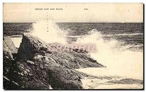 Carte Postale Ancienne Ocean Surf And Rocks