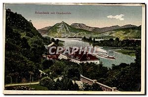 Carte Postale Ancienne Rolandseck mit Drachenfels