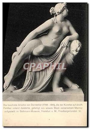 Bild des Verkufers fr Carte Postale Ancienne Die beruhmte Ariadne von Dannecker Die der Kunstler auf einem Panther ruhend darsteitte gefertigt aus einem Block Ti zum Verkauf von CPAPHIL