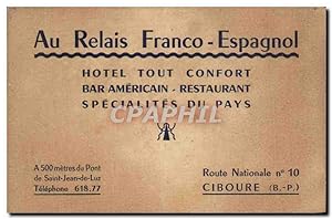 Seller image for Carte de visite Ay Relais Franco Espagnol Htel Tout Confort Bar American Restaurant Specialtes Du Pays Route Nationale for sale by CPAPHIL