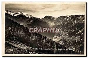 Carte Postale Ancienne La Vallée de Salvan les Aiguilles Rouges et le Mt Blanc