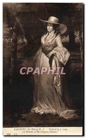 Bild des Verkufers fr Carte Postale Ancienne Raeburn Sir Portrait of a Lady Dudgeon family zum Verkauf von CPAPHIL