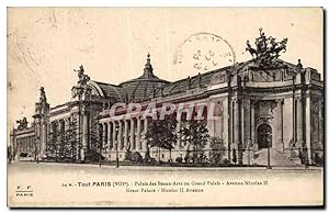 Bild des Verkufers fr Carte Postale Ancienne Tout Paris Palais des Beaux Arts ou Grand Palais Avenue Nicolas Great Palace Nicolas II zum Verkauf von CPAPHIL