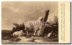 Image du vendeur pour Carte Postale Ancienne Maternite La Mysterieuse Nature Moutons mis en vente par CPAPHIL