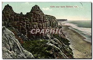 Carte Postale Ancienne Cliffs Near Santa Barbara Cal