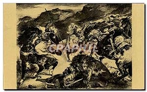 Image du vendeur pour Carte Postale Ancienne Delacroix Musee des Beaux Arts (Collection S A Denio) Chasse aux lions mis en vente par CPAPHIL