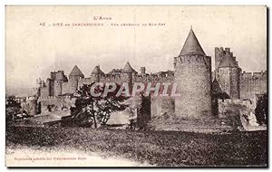 Bild des Verkufers fr Carte Postale Ancienne L'Aude Cite De Carcassonne vue gnrale Du Sud Est Publicite Louis Boyer zum Verkauf von CPAPHIL