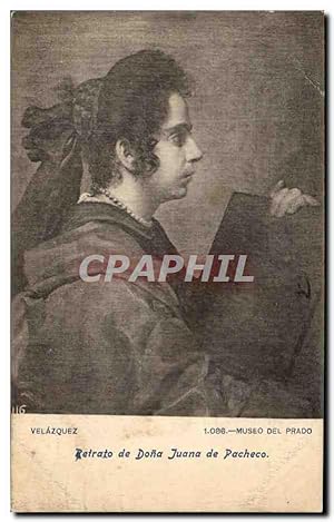 Carte Postale Ancienne Velazquez Retrato de Dona Juana de Pacheco Museo del Prado