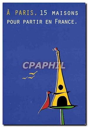 Bild des Verkufers fr Carte Postale Moderne Paris 15 Maisons Pour Partir En France Tour Eiffel zum Verkauf von CPAPHIL
