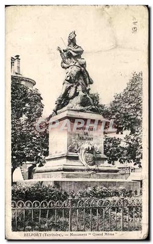 Bild des Verkufers fr Carte Postale Ancienne Belfort Monument Quand Meme zum Verkauf von CPAPHIL