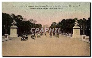 Image du vendeur pour Carte Postale Ancienne Paris L'Avenue des Champs Elysees et les Chevaux de Marly mis en vente par CPAPHIL