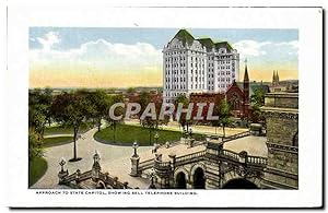 Imagen del vendedor de Carte Postale Ancienne Approach To State Capitol Showing Bell Telephone Building a la venta por CPAPHIL