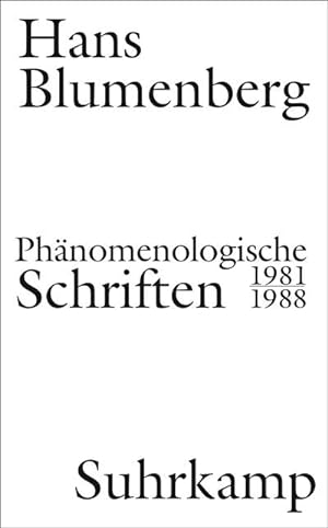 Bild des Verkufers fr Phnomenologische Schriften : 1981-1988 zum Verkauf von AHA-BUCH GmbH