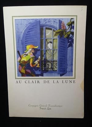 Bild des Verkufers fr Compagnie Gnrale Transatlantique French Line. Nos vieilles chansons. Au clair de la lune (partition) zum Verkauf von Abraxas-libris