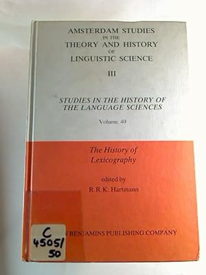 Seller image for The History of Lexicography: Papers from the Dictionary Research Centre Seminar at Exeter, March 1986. for sale by BuchKunst-Usedom / Kunsthalle