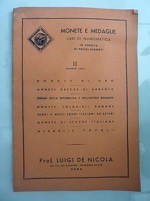 MONETE E MEDAGLIE, LIBRI DI NUMISMATICA II Giugno 1954