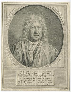 Antique Portrait of Hendrik Graauwhart by Houbraken (1728)