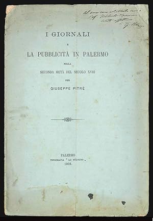 I giornali e la pubblicità in Palermo nella seconda metà del secolo XVIII