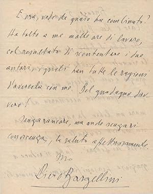 Lettera autografa firmata, datata Firenze 5 marzo 1951, inviata a "Caro e Rev. Padre"