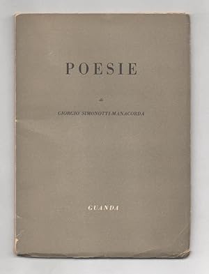 Bild des Verkufers fr Poesie zum Verkauf von Libreria Antiquaria Pontremoli SRL