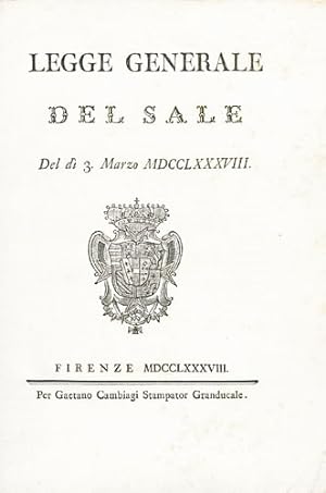 Legge Generale del Sale. Del 3 Marzo 1788