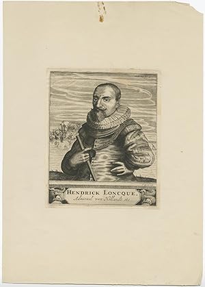 Antique Portrait of Hendrick Loncque by I. Lux (c.1680)