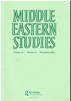 Seller image for Middle Eastern Studies: Vol 42, No 6, Nov 2006 for sale by Bookshop Baltimore