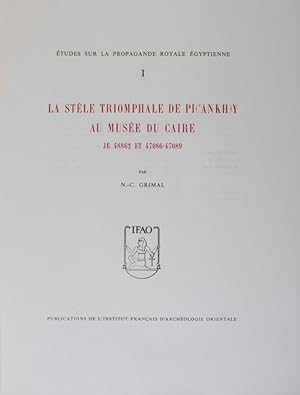Seller image for tudes sur la Propagande Royale gyptienne I: La Stle Triomphale de Pi(nkh)y au Muse du Caire, JE 48862 et 47086-47089 [WITH] tudes sur la Propagande Royale gyptienne II: Quatre Stles Napatennes au Muse du Caire, JE 48863-48866. 2 Volumes (Complete) for sale by ERIC CHAIM KLINE, BOOKSELLER (ABAA ILAB)