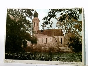 Eggenfelden / Niederbayern. Partie am Gerner Weiher. Seltene AK farbig, gel. 1935. Kirche, Blick ...