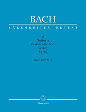 Image du vendeur pour Sechs Suiten fr Violoncello solo BWV 1007-1012, Noten, Textbd. und 5 Hefte Faksimile-Noten : Quellenkrit. Ausgabe mis en vente par AHA-BUCH GmbH
