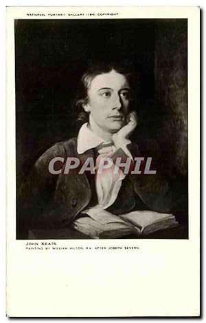 Bild des Verkufers fr Carte Postale Ancienne John Keats William Hilton Joseph Severn National portrait Gallery zum Verkauf von CPAPHIL