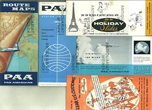 Konvolut aus fünf Prospekten. 1, PAA System Time Table, June 1-30, 1957: Passengers, Mail, Parcel...