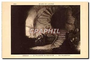 Image du vendeur pour Carte Postale Ancienne Rembrandt Le Philosophe En Meditation Musee du Louvre Paris mis en vente par CPAPHIL