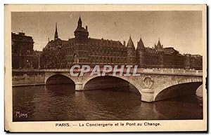 Bild des Verkufers fr Carte Postale Ancienne Paris La Conciergerie Et Le Pont Au Change Publicite Margarine Axa zum Verkauf von CPAPHIL