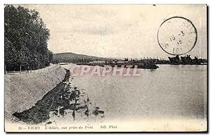 Carte Postale Ancienne Vichy L'Allier vue prise du Pont