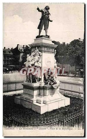 Bild des Verkufers fr Carte Postale Ancienne Tarbes Le Monument Danton Place De La Republique zum Verkauf von CPAPHIL